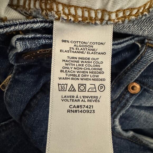 LOFT Curvy High Waist Skinny Ankle Jeans Size 30 Frayed Raw Hem Medium Wash - Picture 9 of 12